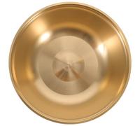 TEHAUX Bol à Prières en Laiton Doré Rond Gravures Végétales pour Autel | Design Traditionnel Élégant, Finition Polie Réfléchissante, Décor de Sanctuaire, Usage Polyvalent pour Offrandes