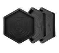 TEHAUX Bol Alimentation pour Reptiles en Plastique Noir 3 Pièces, Plateau Hexagonal pour Nourriture et Eau, Antidébordement pour Petits Animaux et Reptiles