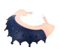 TEHAUX Bonnet de Garçon et Filles Réglable Bleu Chapeau de Bain Imperméable en Plastique Souple Bonnet de Lavage Cheveux Bébé Protection Visage pour Bain et Shampooing Sécurisé