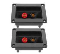 TEHAUX Bornier de Haut-Parleur 2 Pièces Bornes Noires et Rouges pour Caisson de Basses, Connecteurs de Boîtier, Accessoires pour Systèmes Audio de Scène 92X80 MM