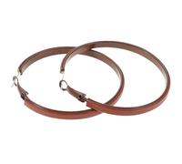 TEHAUX Boucles D’Oreilles Créoles en Similicuir Marron Grandes Manchettes Légères Design Colorblock pour Femmes Accessoires Mode pour Soirées et Événements Élégants