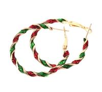 TEHAUX Boucles D’Oreilles Créoles Torsadées Géométriques 4 CM Boucles Décoratives de Noël Colorées Accessoires Festifs Tendances pour Femmes Breloque Spirale Laboratoire Créé