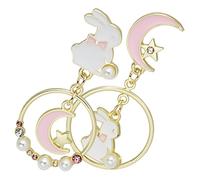 TEHAUX Boucles d'Oreilles Lapin Pendantes pour Femmes en Alliage Résistant Légères et Décoratives Boucles d'Oreilles Kawaii pour Filles et Adolescentes Bijoux d'Oreilles pour Fêtes et