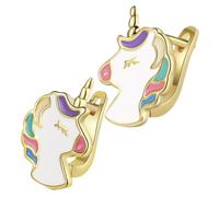 TEHAUX Boucles D'oreilles Licorne Fantaisie en Alliage Doré, Bijoux Garçon et Filles Fille, Présent Original Fête, Légères et Hypoallergéniques, Style Cartoon, Taille Petite
