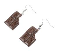 TEHAUX Boucles D'oreilles Pendantes Gourmandes Chocolat, Résine Légère, Alliage Solide, Femmes, Présent Original, Bijou Alimentaire Fantaisie, Design Créatif,