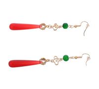 TEHAUX Boucles d'Oreilles Pendantes Rouges Rétro Style Chinois avec Pendentifs en Forme de et Goutte d'Eau Légères Artisanales Boucles d'Oreilles Traditionnelles Chinoises pour Fêtes