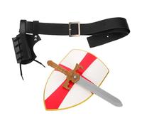 TEHAUX Bouclier Médiéval de Chevalier Courte Ceinture et Fourreau Accessoires de Costume Viking pour Cosplay Jeux de Rôle Halloween et Fêtes à Thème Ensemble Complet pour Adulte