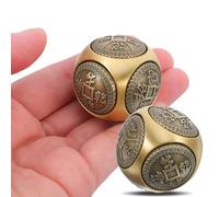TEHAUX Boules de Baoding Traditionnelles avec Motifs en Relief en Laiton 36mm à Six Faces Décor Élégant Lot de 2 pour Exercice des Mains et Thérapie pour Étude