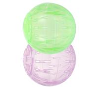 TEHAUX Boules de Hamster Transparentes 2pcs Balle d'exercice pour Chinchillas Plastique Solide 10cm Maison et Route pour Petits Animaux