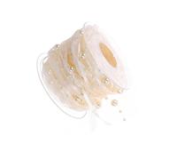 TEHAUX Bouquet De Fleurs En Ruban Bouquet De Perles Décoratif Paquet De Rubans Sangles Piyester De Mariage 1 Rouleau De De Perles Créatif Fournitures Dartisanat Mariage Beige