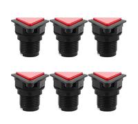 TEHAUX Bouton Poussoir Triangulaire LED Rouge 39mm en Plastique avec Micro-interrupteur Auto-réarmant pour Jeux D'arcade, Pack de 6 Pièces pour Compétition Professionnelle