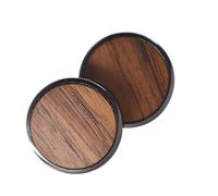 TEHAUX Boutons de Manchette Ronds Café 1 Paire en Bois Massif
