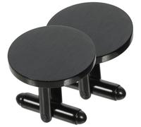 TEHAUX Boutons De Manchette Ronds pour Hommes Acier Inoxydable Costume Chemise Finition Miroir Usage Professionnel Élégant Noir