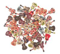 TEHAUX Boutons En Bois Guitare, 50 PièCes Boutons De Couture Fantaisie, ColoréS Pour Diy, Artisanat, VêTements, DéCoration