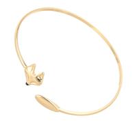TEHAUX Bracelet Fantaisie Tête de Renard Ouvert et Réglable Anti-Allergique Couleur Dorée Bijou Créatif pour Poignet pour Voyages et Occasions Spéciales