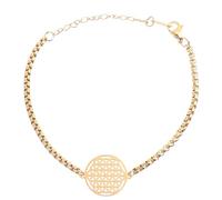 TEHAUX Bracelet Fleur de Vie en Acier Inoxydable Ajouré, Bracelet Ajustable Doré pour Femmes et Hommes, Bijou pour Toutes Occasions, Design Géométrique Sacré, Accessoire Mode Solide