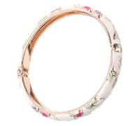 TEHAUX Bracelet Jonc Ethnique pour Femme Ajustable Motif Floral en Émail de Poignet Créatif Accessoire Quotidien