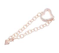 TEHAUX Bracelet Photo Souvenir Cœur en Alliage Doré avec Cristaux Médaillon Ouvrable et Bijou Ajustable pour Femmes Présent Commémoratif Anniversaire Mariage et Moments Précieux