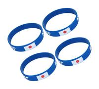 TEHAUX Bracelets Taille Ajustable Bleu en Silicone Drapeau National Souvenir Événement Sportif Coupe du Monde Pack de 4 pour Hommes et Femmes Lors de Fêtes Sportives