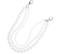 TEHAUX Breloque pour Chaussures Chaîne de Perles Blanches Nacrées 3 Rangs Tressée la Main en Fil de Pêche Style Moderne Bijoux de Bottes Décoration Élégante pour Baskets et Chaussures