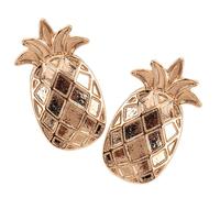 TEHAUX Broche Ananas Cartoon Légère en Alliage de Zinc Doré 2pcs, Épingle à Châle Résistante au Ternissement, pour Fête D’été en Bord de Mer