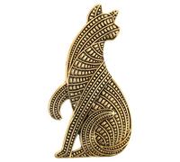 TEHAUX Broche Chat Abstrait en Alliage Vintage Doré Épinglette Décorative Sécurisée pour Femmes et Hommes Accessoire Polyvalent pour Manteaux Vestes et Paquet