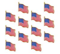TEHAUX Broche Drapeau Américain Accessoire Costume Créatif Lot de 12 Pièces en Fer Résistante à L'usure Fête Nationale Célébration de L'indépendance