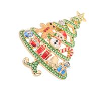 TEHAUX Broche Émaillée de Fête en Alliage de Zinc avec Cristaux | Épingle à Revers Festive, Fermeture à Aiguille Ferme, pour Manteaux D’hiver et Pulls, Style Présent
