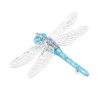 TEHAUX Broche Libellule en Cuivre Argenté Zircon et Pierre Synthétique, Épingle Décorative Polyvalente pour Chapeau et Chaussures, Présent Anniversaire ou Fête des Mères