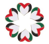 TEHAUX Broches Cœur Drapeau Palestinien Métalliques Lot de 6 Système de Fixation Sécurisé pour Vêtements et Accessoires