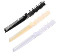 TEHAUX Brosse à Cheveux Pliante pour Voyage et Usage Professionnel en Plastique 3 Pièces, Design Compact et Démêlant