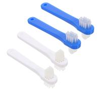 TEHAUX Brosse à Dents Double Tête pour Nettoyage Complet des Prothèses Dentaires Lot de 4 Petite Tête Inclinée pour Zones Difficiles