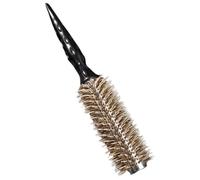TEHAUX Brosse Ronde pour Brushing Cheveux Bouclés en Poils de Sanglier Petite Taille Manche Ergonomique Usage Domestique Femmes