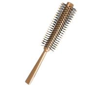 TEHAUX Brosse Ronde pour Brushing en Nylon Picots Sphériques Taille Compacte Couleur Marron Foncé pour Coiffage Démêlage et Brushing Sèche-Cheveux Accessoire Pratique pour