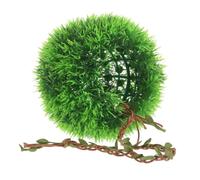 TEHAUX Cachette Murale Légère en Plastique Forme Boule de Gazon Artificiel Vert pour Terrarium de Gecko et Reptile, Décoration Naturelle et Gain de Place