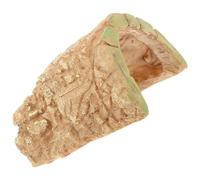 TEHAUX Cachette pour Reptiles en Résine Kaki Courbée, Crée Une Atmosphère Sombre et Abri pour Tortues Terrarium, Décoration Simple et Fonctionnelle