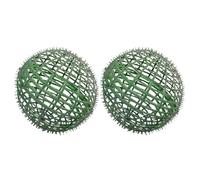 TEHAUX Cadre Décoratif sans Bavures en Plastique Vert en Boule de Fleurs 2 Pièces, Support Pratique pour Composition de Fleur, pour Décoration de Festival et Jardin