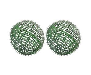 TEHAUX Cadre Décoratif sans Bavures en Plastique Vert en Boule de Fleurs 2 Pièces, Support Pratique pour Composition de Fleur, pour Décoration de Festival et Jardin