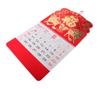 TEHAUX Calendrier Mural Lunaire Chinois 2027 Année du Chèvre Rouge