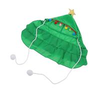 TEHAUX Cape de Noël pour Chien et Chat Tissu Doux Hypoallergénique Costume Féérique Festif avec Pompons et Étoile Tenue Hiver Confortable pour Petits Animaux de Compagnie