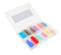 TEHAUX Capsules D’ongles en Gel Préformées 144 Pcs, Pointes Épaisses Pré-colorées Macarons, Extensions D’ongles Transparents Longs Carrés, Kit sans Papier pour Manucure Salon et Maison
