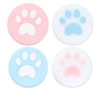 TEHAUX Capuchons de Joystick Lot de 4 Forme Patte de Chat en Silicone Bleu Antidérapants et Lavables pour Manette de Console de