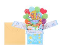 TEHAUX Carte D'anniversaire 3d Pop-up, Carte de Vœux en Papier, 1 Set, Intérieur Vierge, Illustration Vivante, pour Fête D'anniversaire à Domicile, pour Garçon et Filles