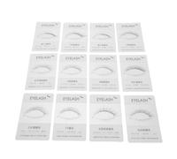 TEHAUX Cartes d'Essai pour Extensions de Cils 12 Modèles Multi-Styles Support d'Essai Portable Outil d'Exposition pour Faux Cils Usage Professionnel en Salon de Beauté