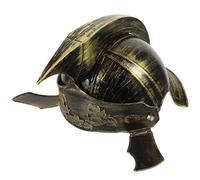 TEHAUX Casque Romain pour Homme Vintage en Plastique Doré, Accessoire Costume Soldat Adulte, Cosplay Médiéval Fête, Casque Guerrier Antique Taille Unique