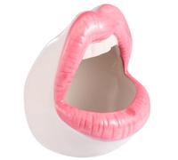 TEHAUX Cendrier en Céramique Créatif Forme Bouche à Grosse Ouverture Violet, Porte-cendrier Ignifugé et Décoratif pour Bureau et Salon
