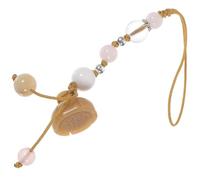 TEHAUX Chaîne Téléphonique Délicate en Jade et Agate Jaune, Pendentif Lotus Multifonction pour Téléphone et Clés, Accessoire Décoratif Chic pour Voiture et Vêtements
