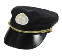 TEHAUX Chapeau de Capitaine Simple et Élégant Noir en Coton Confortable Accessoire Marin pour Cosplay et Fête pour Garçon