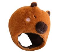 TEHAUX Chapeau Peluche Tête de Gros Rongeur Doux et Confortable Couvre-chef Animal Peluche pour Fête Halloween Cosplay Carnaval Accessoire Costume Polyvalent pour Femmes et Adolescents