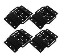 TEHAUX Charnières Pliables en Alliage Noir 4pcs pour Boîte de Rangement Extérieure et Porte de Placard Renforcement Solide et Design Gain de Place